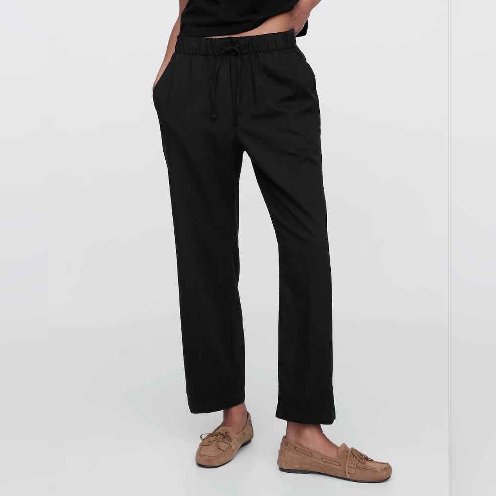GAP Mid Rise Easy Wide-Leg Twill Pants